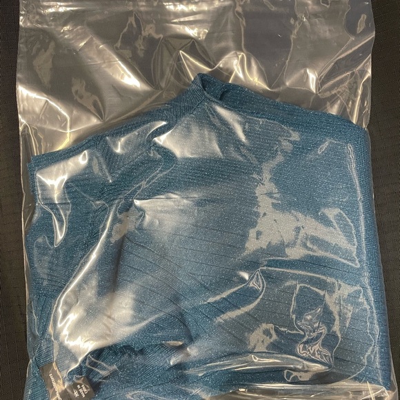 INC International Concepts Teal Cold Shoulder Turtleneck Sweater - Picture 5 of 5